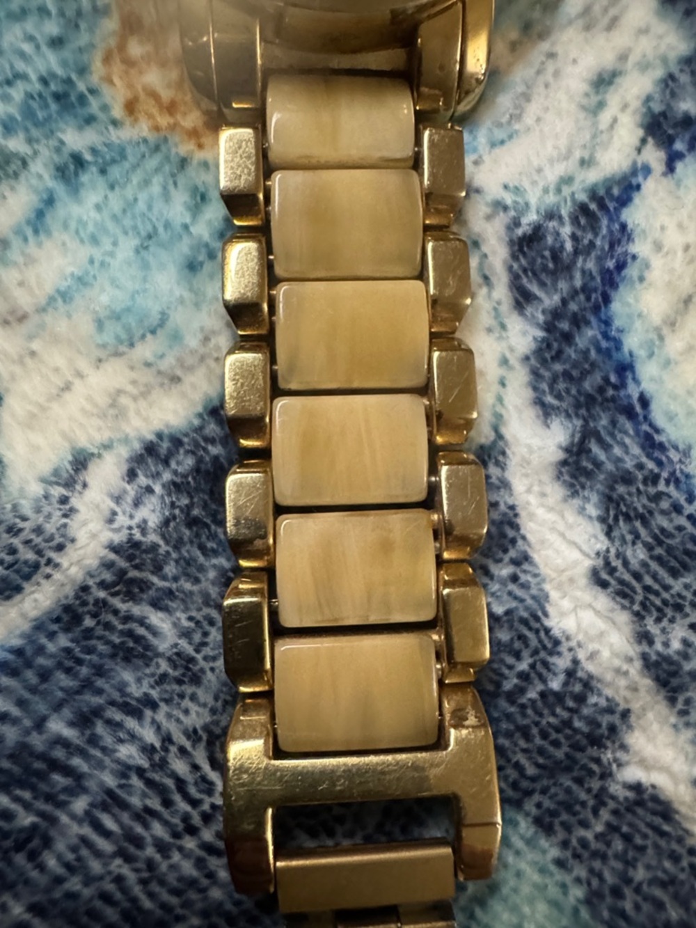 Michael Kors Gold and Ivory MK Logo Bracelet Watch - Picture 6 of 8